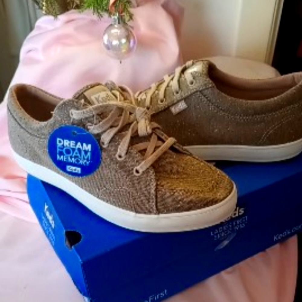 Keds glittery gold sneakers